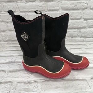The Original Muck Boot Company Hale Rubber Waterproof Boots Kids Sz 3 Black Red